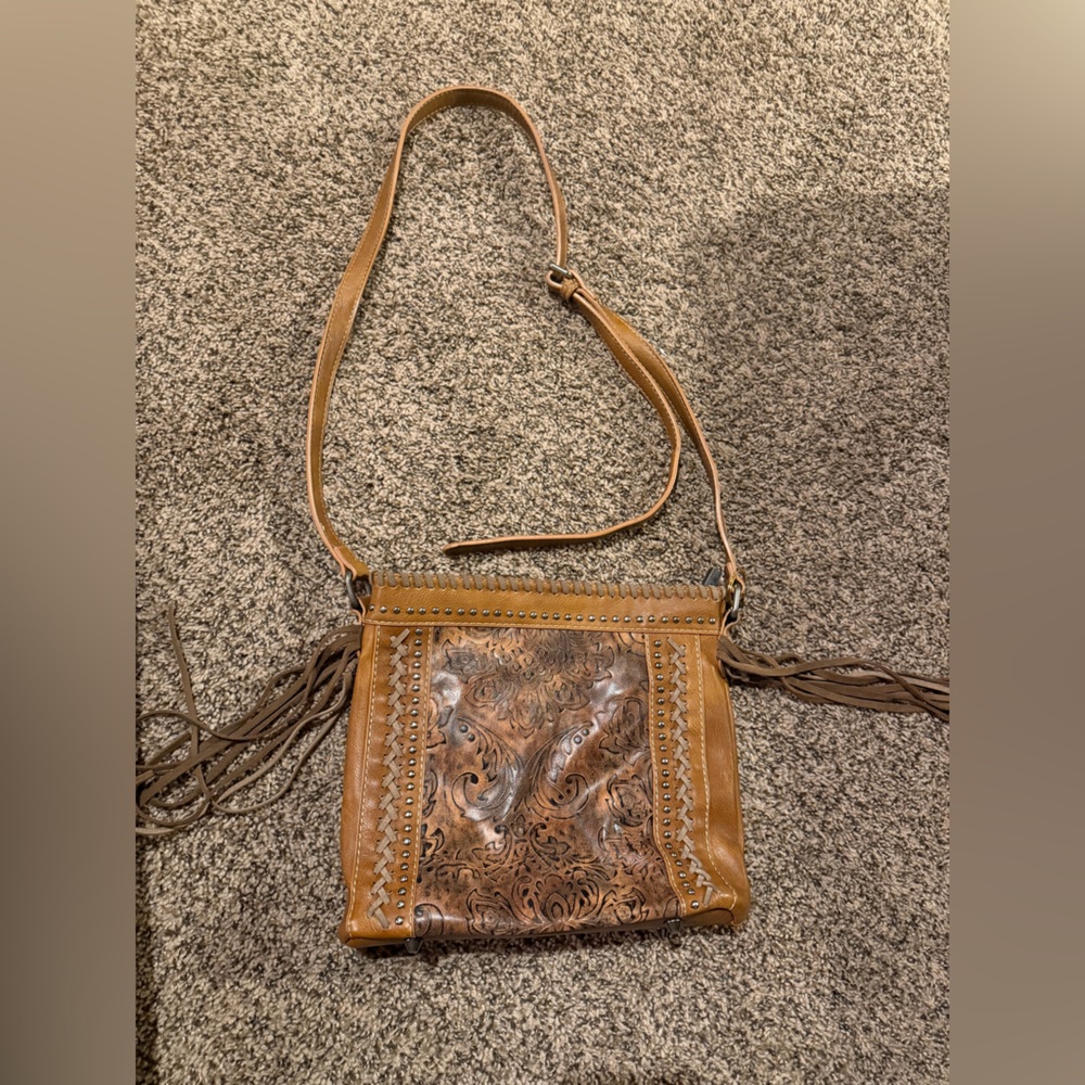 Montana West Tan and Brown Crossbody Bag